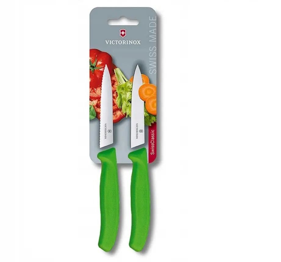Set de două cuțite pentru fructe și legume Victorinox Swiss Classic, 10 cm, verzi