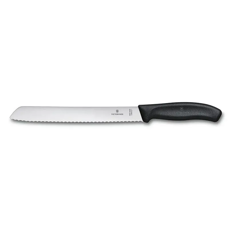 Кухненски нож за хляб Victorinox Swiss Classic, назъбено острие, 21см, черен