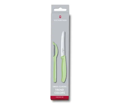 Set Victorinox Swiss Classic Trend Colors, cuțit și curățător de legume, verde deschis - 1