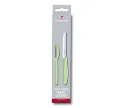 Комплект Victorinox Swiss Classic Trend Colors, нож и белачка, светлозелен