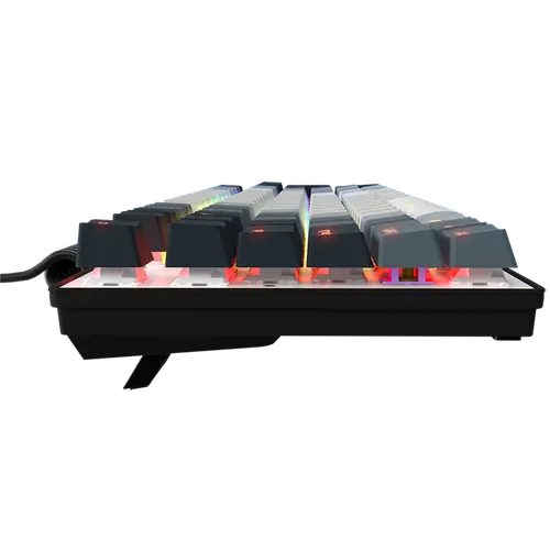 LORGAR Azar 514, Wired mechanical gaming keyboard, RGB backlight, 1680000 colour variations, 18 modes, keys number: 104, 50M clicks, linear dream switches, spring cable up to 3.4m, ABS plastic+metal, magnetic cover, 450*136*39mm, 1.17kg, white, EN layout - image 4