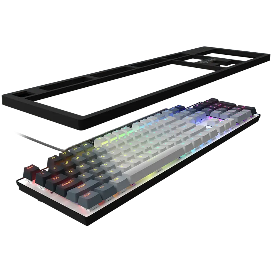 LORGAR Azar 514, Wired mechanical gaming keyboard, RGB backlight, 1680000 colour variations, 18 modes, keys number: 104, 50M clicks, linear dream switches, spring cable up to 3.4m, ABS plastic+metal, magnetic cover, 450*136*39mm, 1.17kg, white, EN layout - image 5