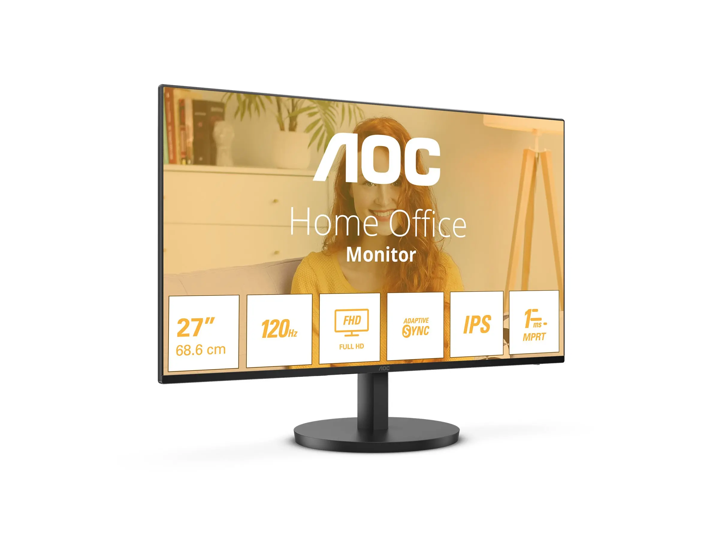 Monitor, AOC 27B3HA2, 27" IPS WLED, 1920x1080@100Hz, 4ms GtG, 1ms MPRT, 250cd m/2, 1300:1, 20M:1 DCR, Adaptive Sync, FlickerFree, Low Blue Mode, 2Wx2 - image 4