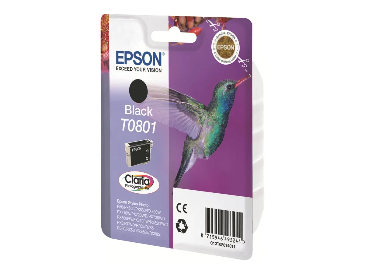 ГЛАВА ЗА EPSON STYLUS PHOTO R 265/360/RX 560/585/685/P 50/PX 650/660/700/710/720/800/810 - Black - T0801BK - G&G -  330 pages / 8 ml - image 3