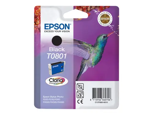 CAP DE IMPRIMARE PENTRU EPSON STYLUS PHOTO R 265/360/RX 560/585/685/P 50/PX 650/660/700/710/720/800/810 - Negru - T0801BK - G&G - 330 de pagini / 8 ml - 1