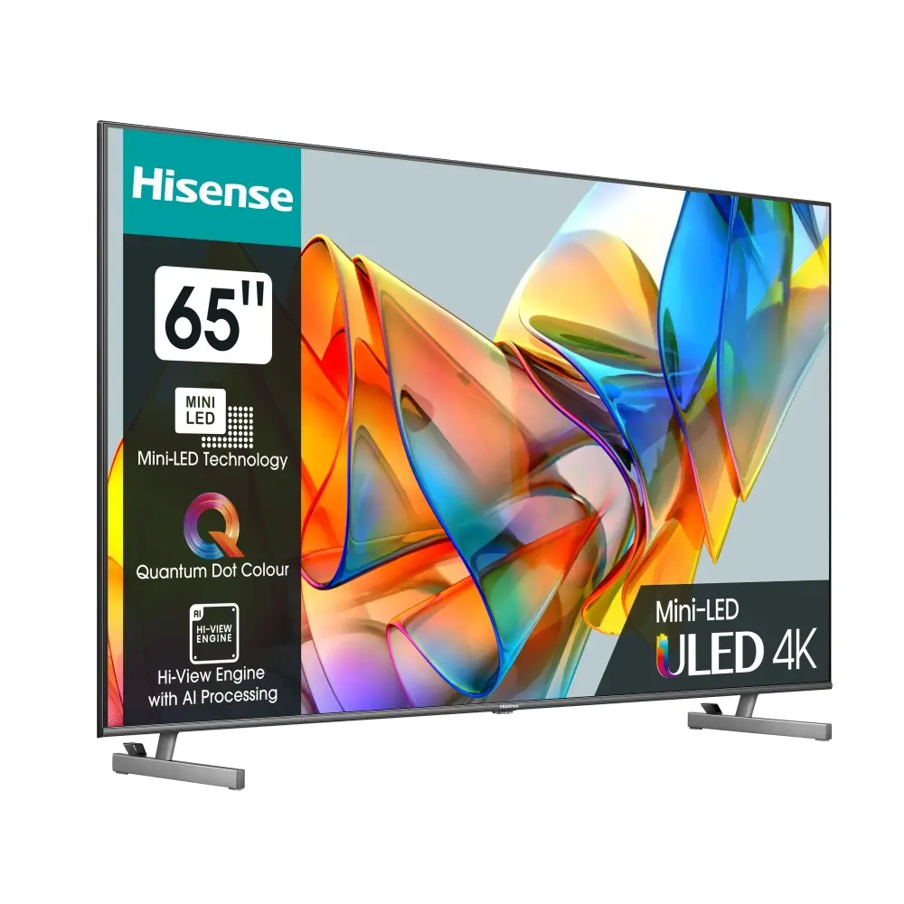 Телевизор, Hisense 65" U6KQ, 4K Ultra HD 3840x2160, ULED, Quantum Dot, 60Hz, IPS, HDR 10+, HLG, Dolby Vision IQ, Dolby Atmos, Smart TV, WiFi 5GHz, WiFi Direct, BT, Anyview Cast, 3xHDMI, 2xUSB, LAN, CI+, DVB-T2/C/S2, Black - image 1