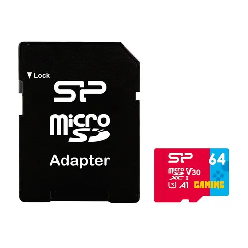 Карта памет Silicon Power Superior Gaming 64GB,microSDHC/SDXC, Class 10, A1, V30, UHS-I U3, SD Adapter - image 1