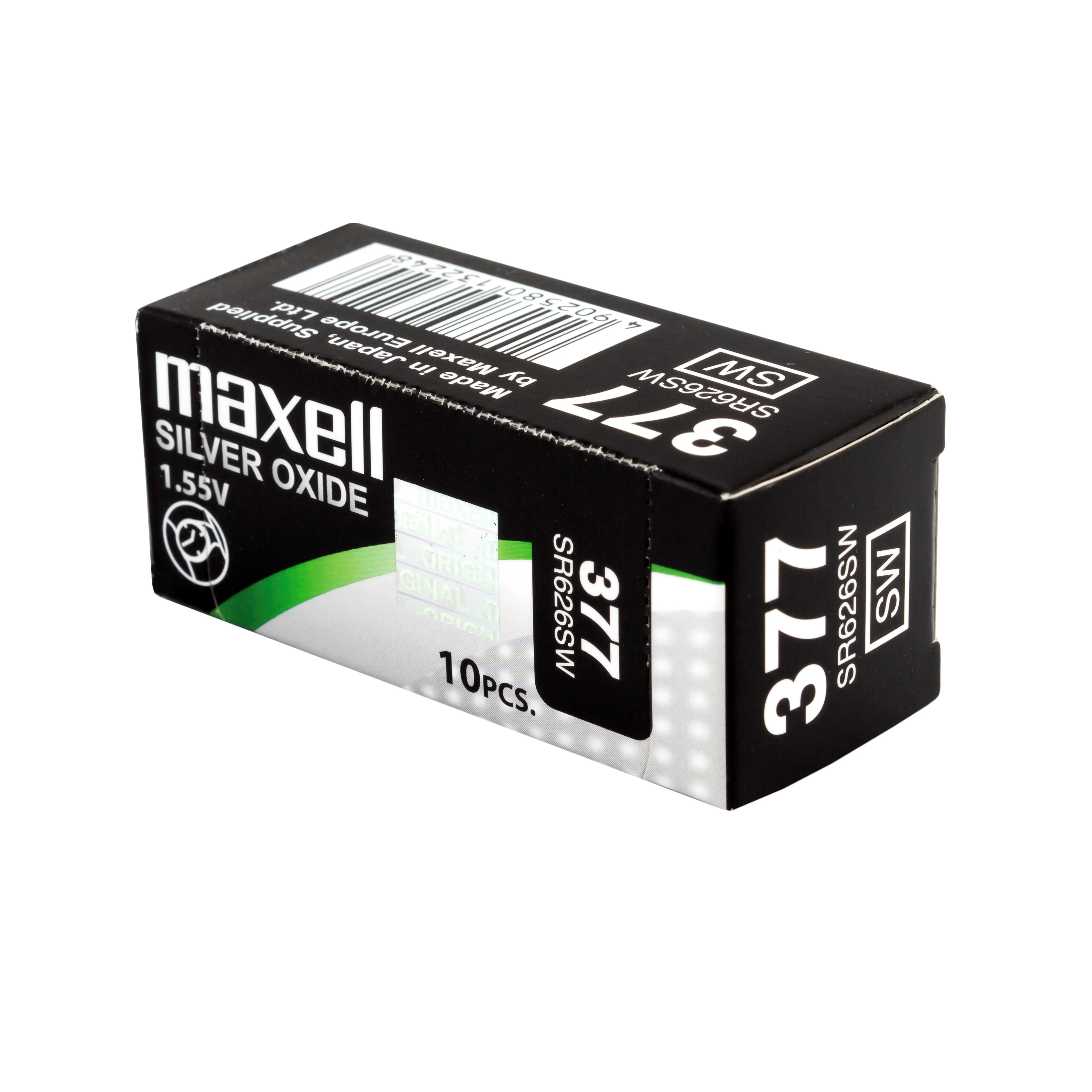 Бутонна батерия сребърна MAXELL SR626 SW /AG4/377/ 1.55V - image 3