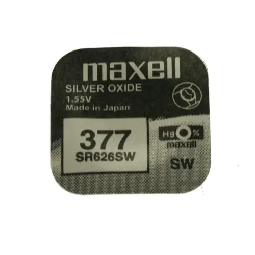 Бутонна батерия сребърна MAXELL SR626 SW /AG4/377/ 1.55V