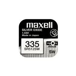 Бутонна батерия сребърна MAXELL SR512 SW /335  1.55V
