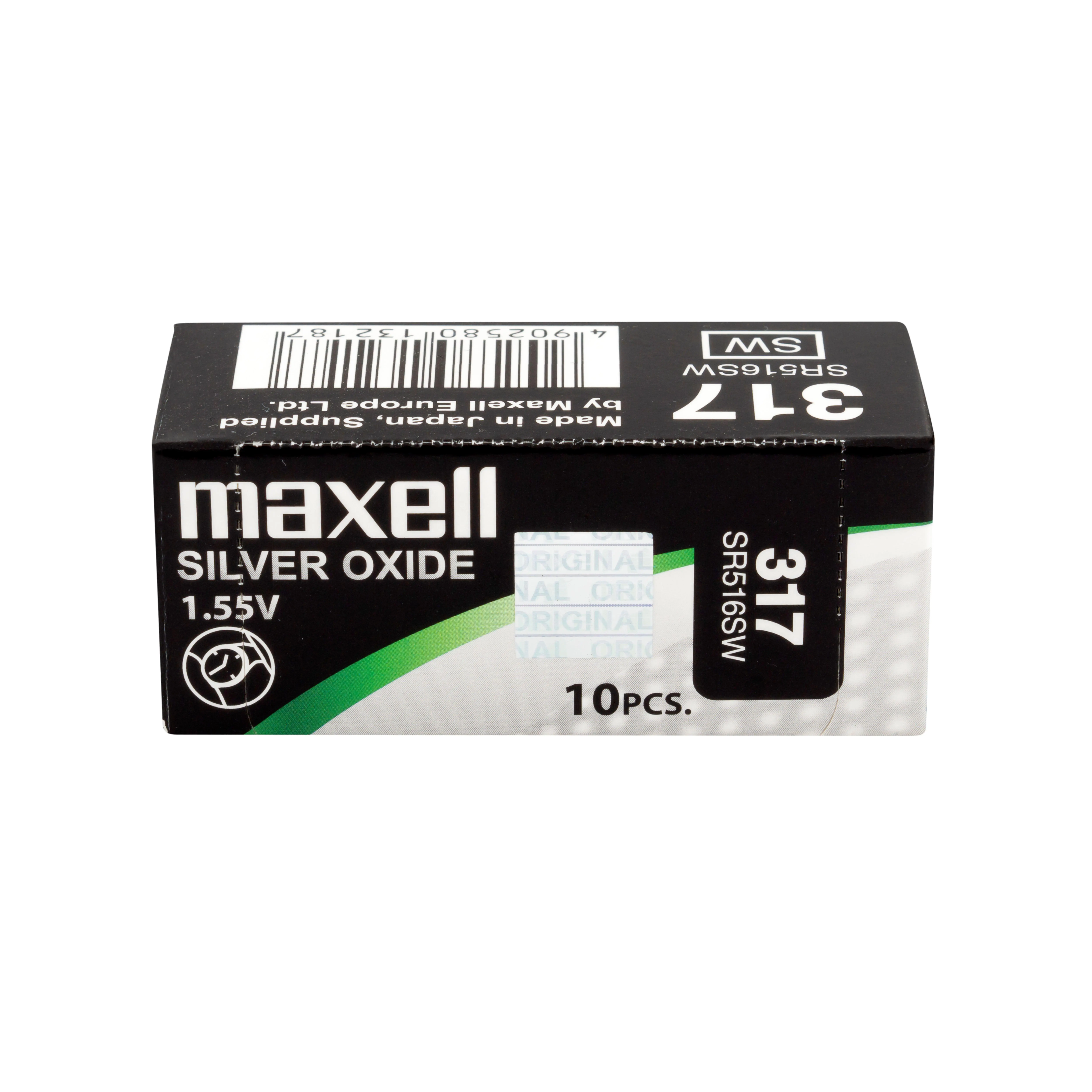 Бутонна батерия сребърна MAXELL SR516 SW /317/  1.55V - image 1