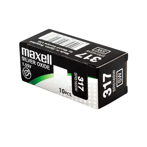 Бутонна батерия сребърна MAXELL SR516 SW /317/  1.55V - image 2