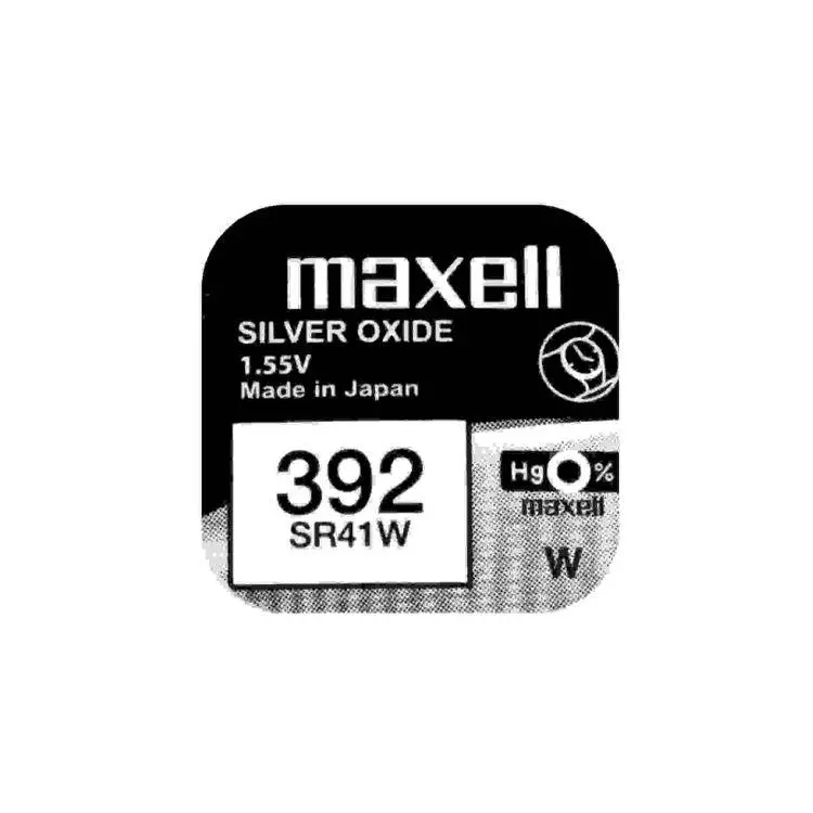 Бутонна батерия сребърна MAXELL SR41 SW /384/ AG3   1.55V