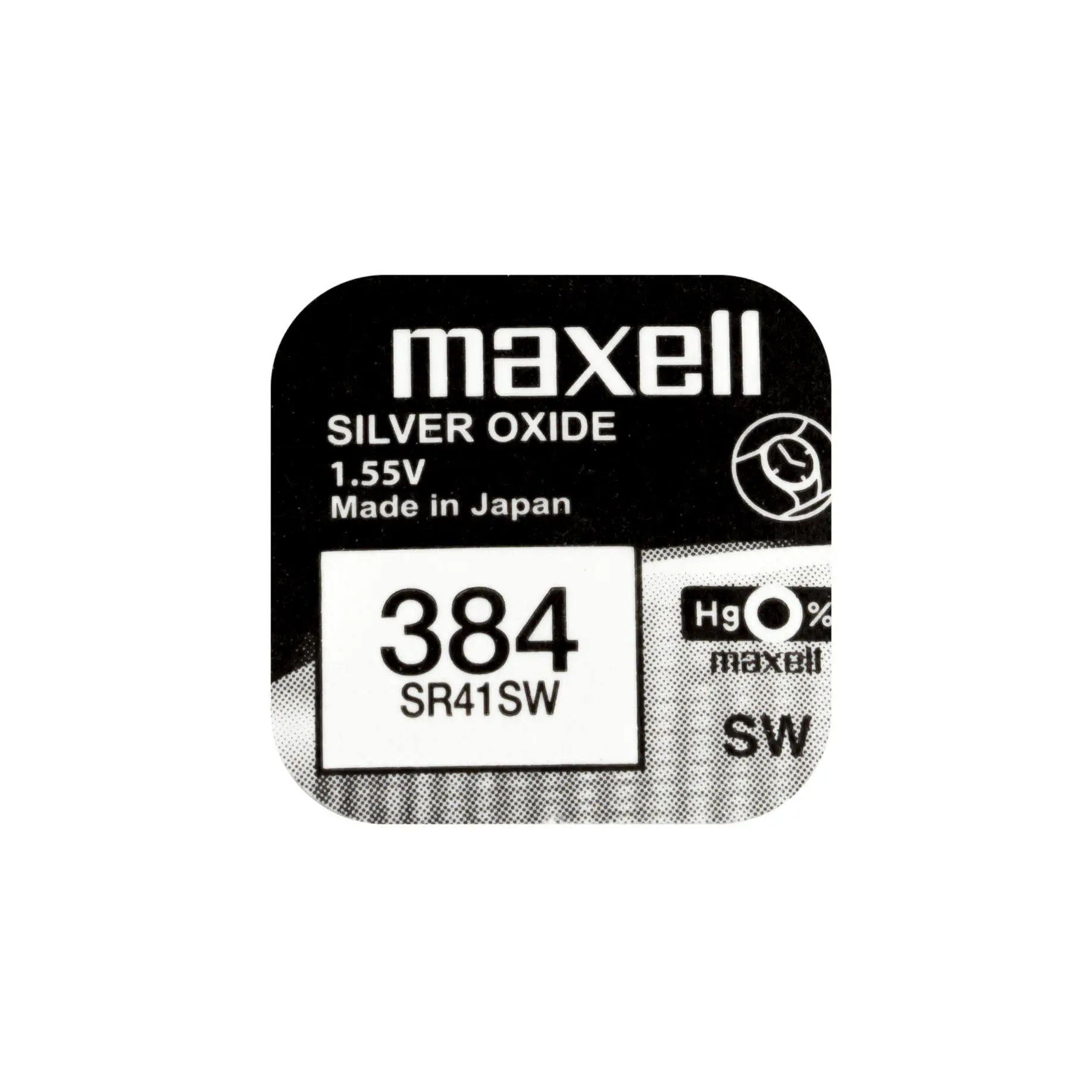 Бутонна батерия сребърна MAXELL SR41 SW /384/ AG3   1.55V - image 2