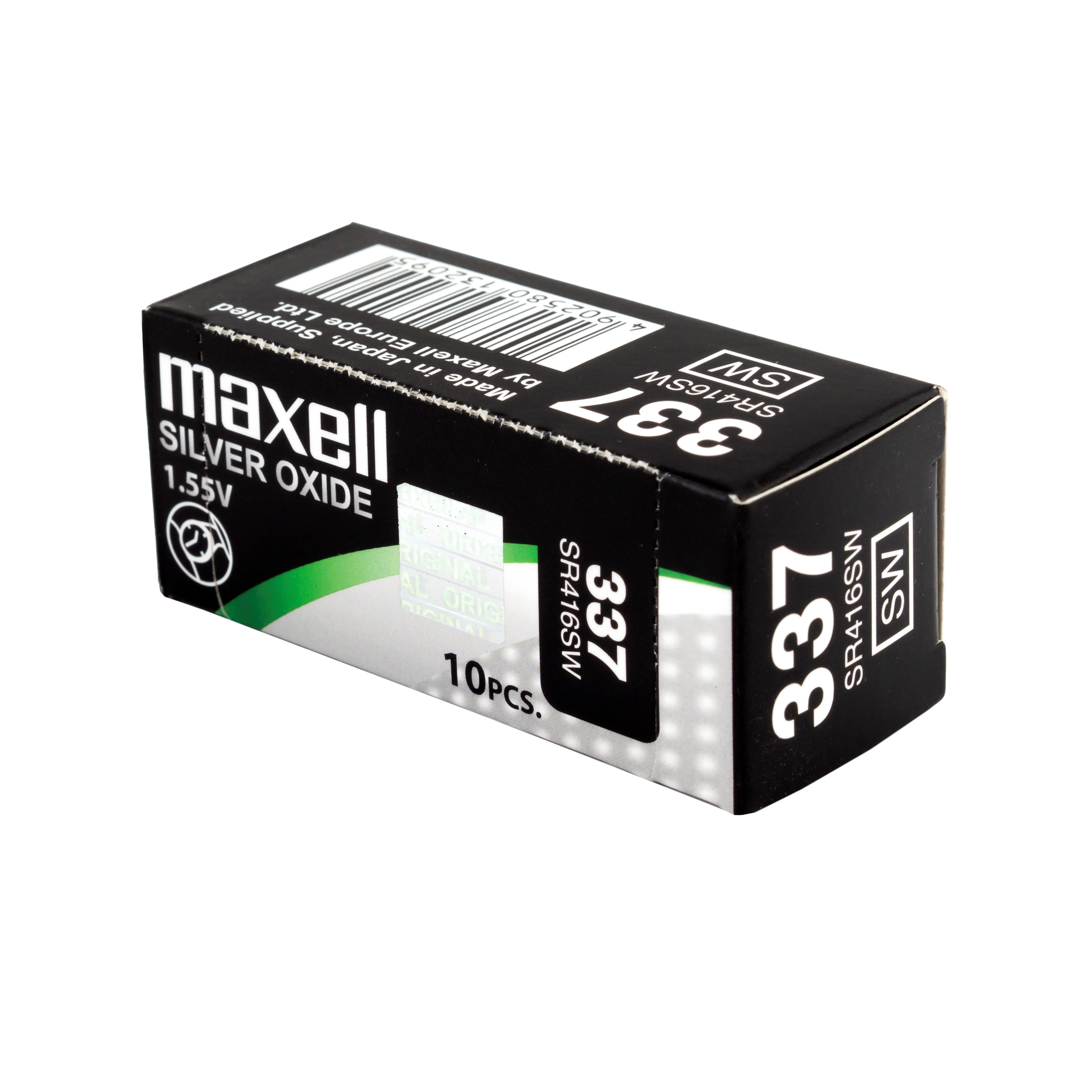 Бутонна батерия сребърна MAXELL SR416 SW 1.55V /337/   1.55V - image 2