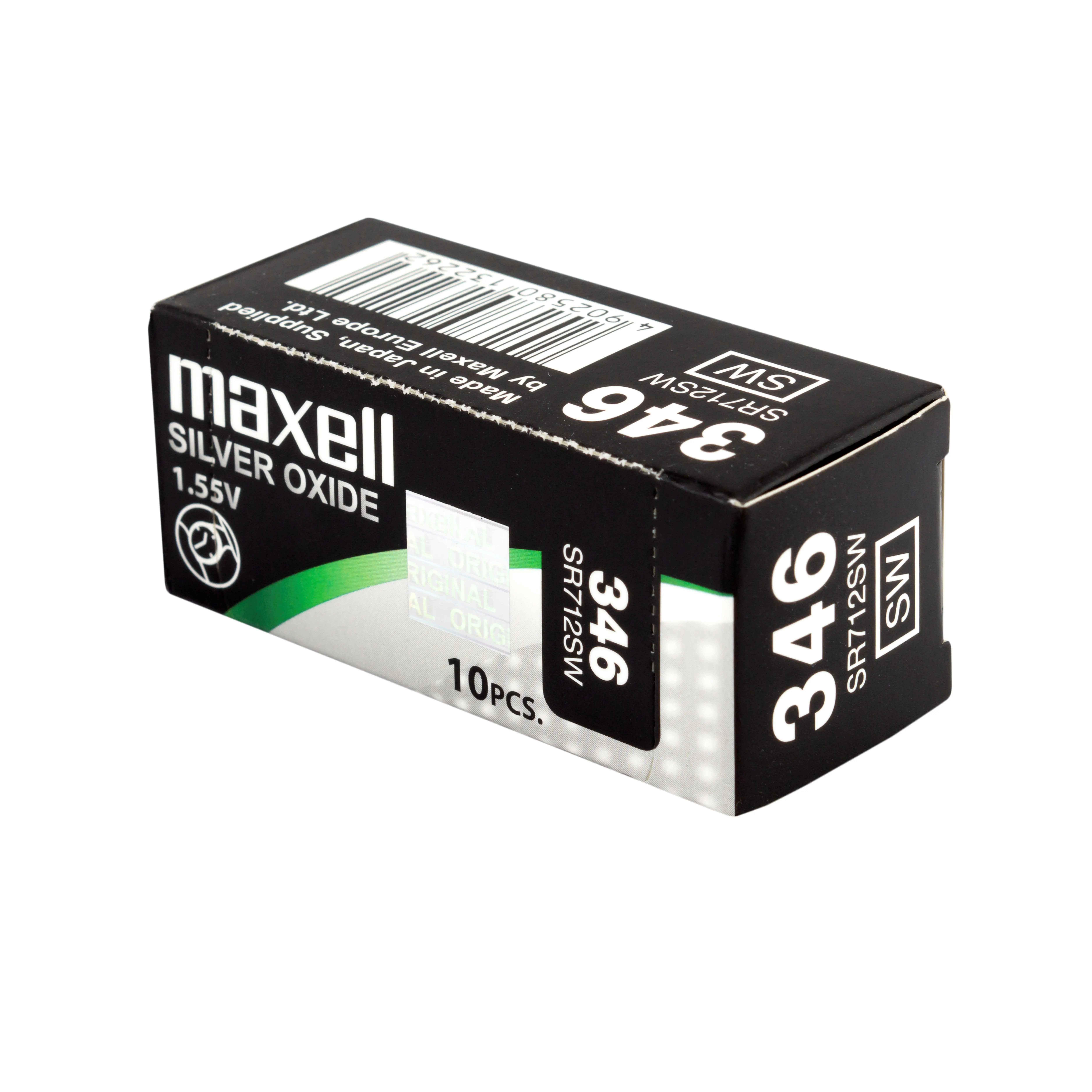 Бутонна батерия сребърна MAXELL SR712 SW 1.55V / 346 - image 2