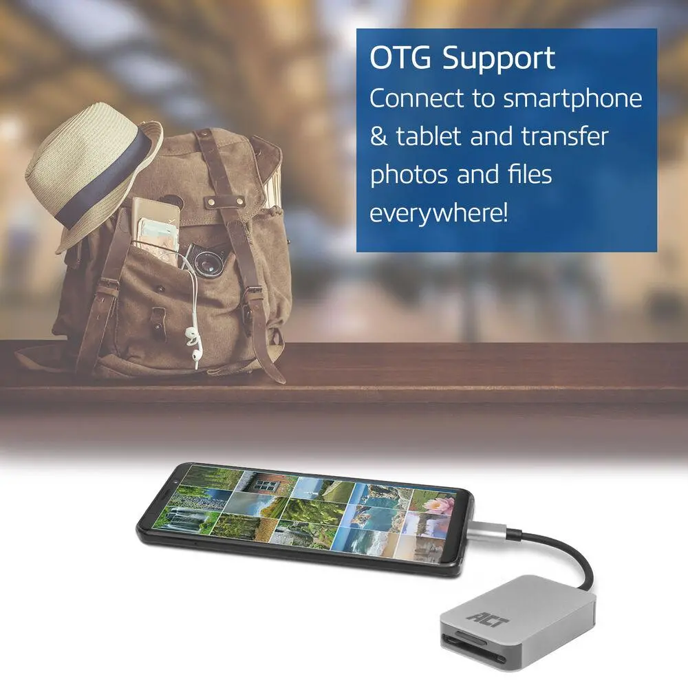 Четец за SD / micro SD карти ACT AC7056, SDXC, USB-C - image 5