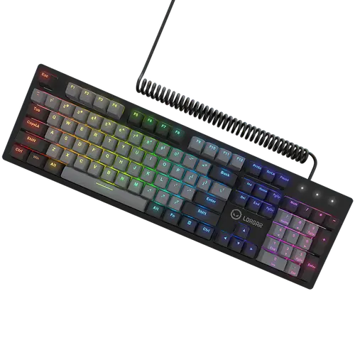LORGAR Azar 514, Wired mechanical gaming keyboard, RGB backlight, 1680000 colour variations, 18 modes, keys number: 104, 50M clicks, linear dream switches, spring cable up to 3.4m, ABS plastic+metal, magnetic cover, 450*136*39mm, 1.17kg, black, EN layout - image 2