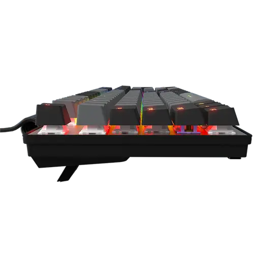 LORGAR Azar 514, Wired mechanical gaming keyboard, RGB backlight, 1680000 colour variations, 18 modes, keys number: 104, 50M clicks, linear dream switches, spring cable up to 3.4m, ABS plastic+metal, magnetic cover, 450*136*39mm, 1.17kg, black, EN layout - image 4