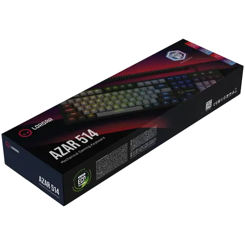 LORGAR Azar 514, Wired mechanical gaming keyboard, RGB backlight, 1680000 colour variations, 18 modes, keys number: 104, 50M clicks, linear dream switches, spring cable up to 3.4m, ABS plastic+metal, magnetic cover, 450*136*39mm, 1.17kg, black, EN layout - image 7