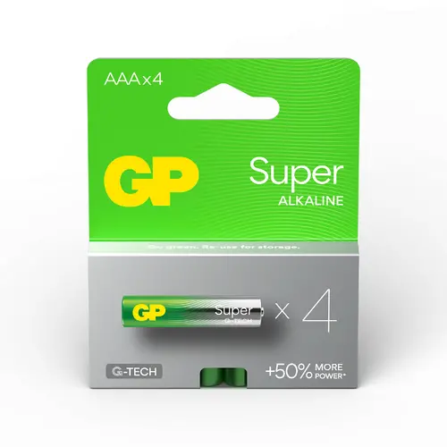 Baterie alcalină GP SUPER LR03 AAA, 4 buc. în ambalaj / blister, 1.5V,GP-BA-24A21-SB4 - 1