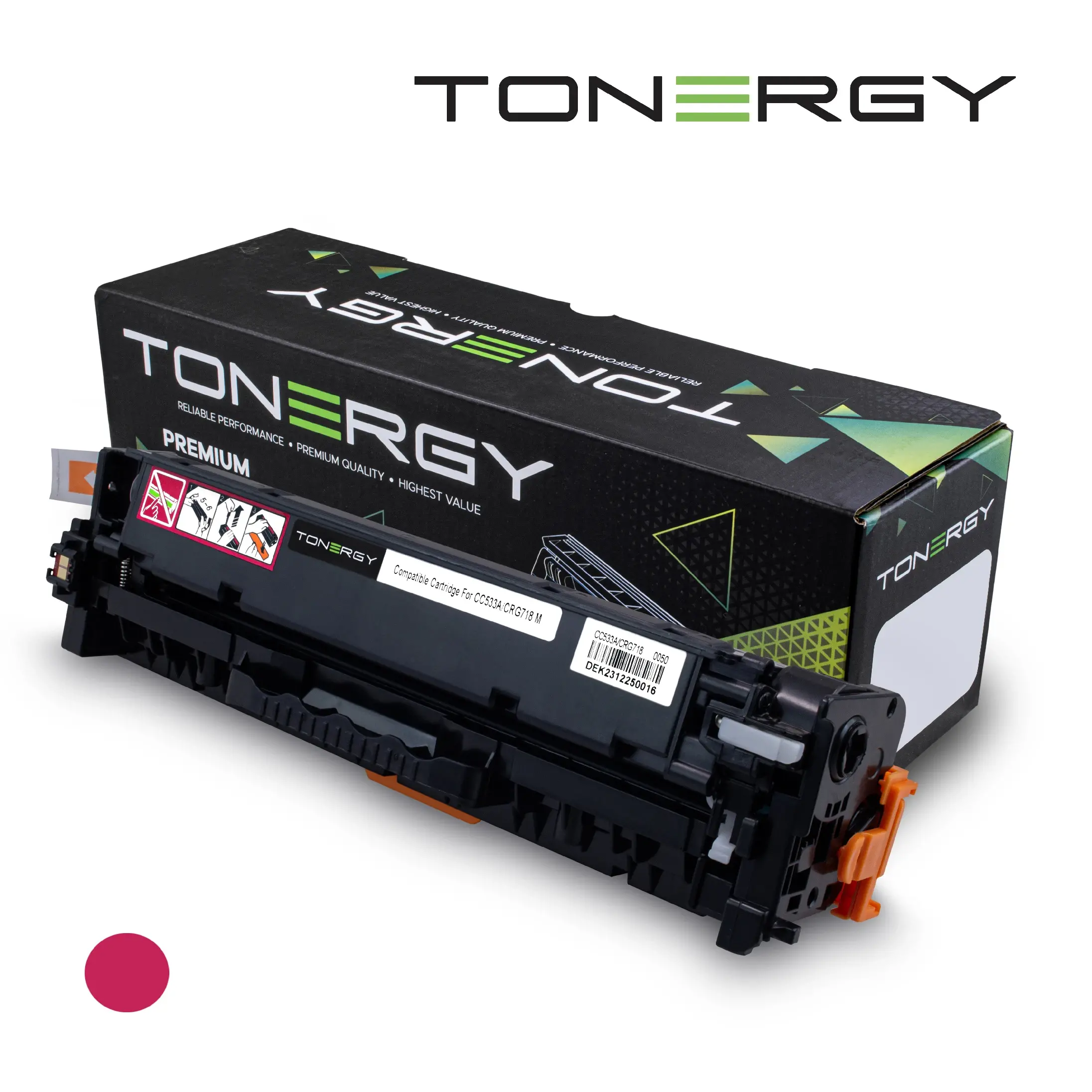 Тонер касета, Tonergy, Magenta, 2.8K – съвместима с HP CC533A (304A) и Canon CRG-718/CRG-318/CRG-418/CRG-118