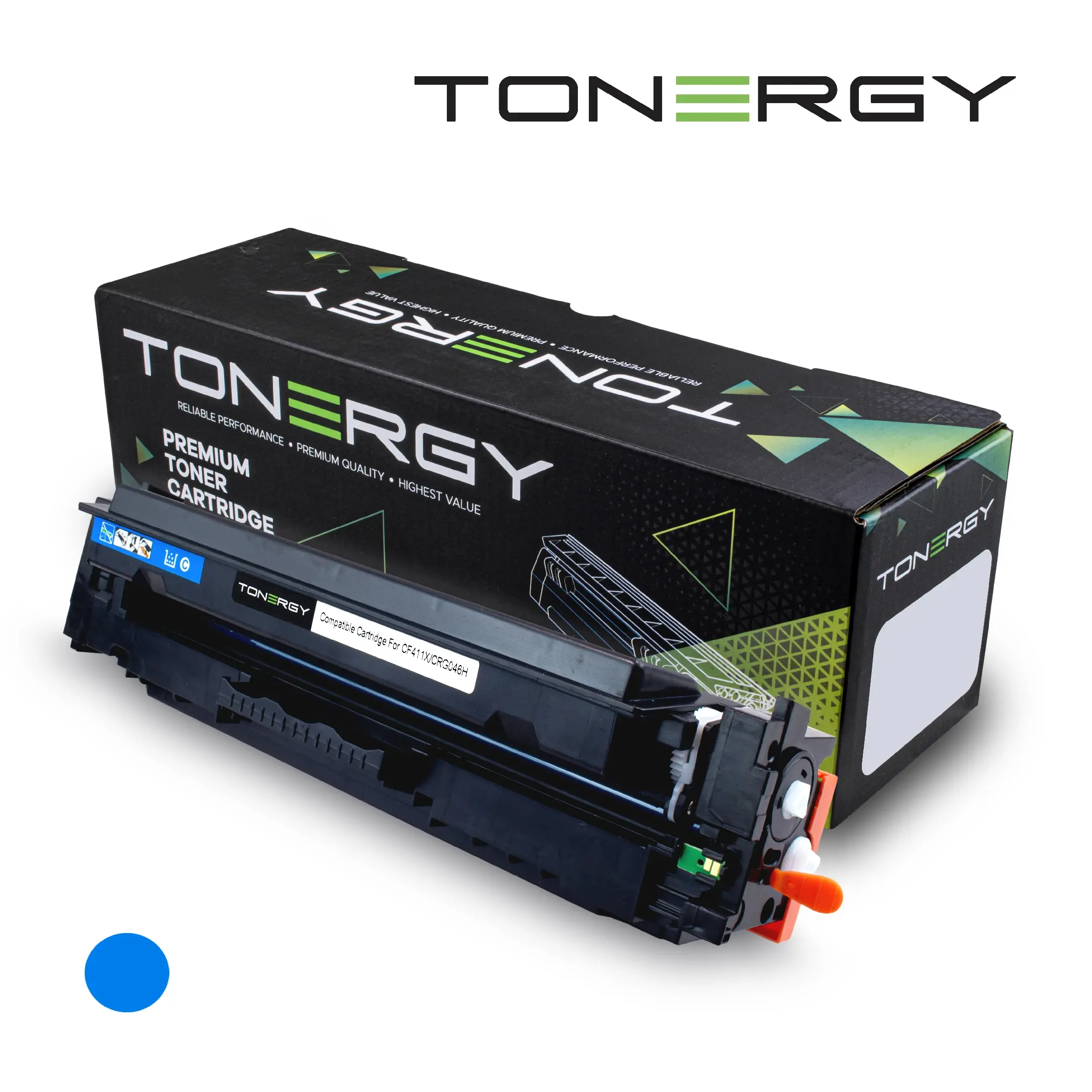 Cartuș toner, Tonergy, cyan, capacitate mare 5K – compatibil cu HP 410X CF411X și Canon CRG-046H