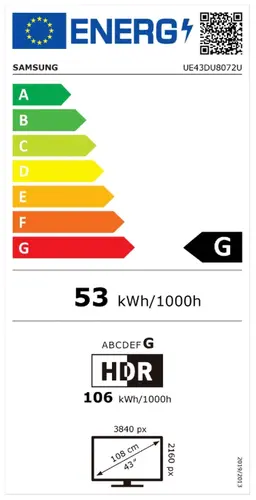 Телевизор, Samsung 43" 43DU8072 AI 4K UHD LED TV, SMART, 3xHDMI, 2xUSB, Wi-Fi 5, Bluetooth 5.2, Frameless, Black - image 5