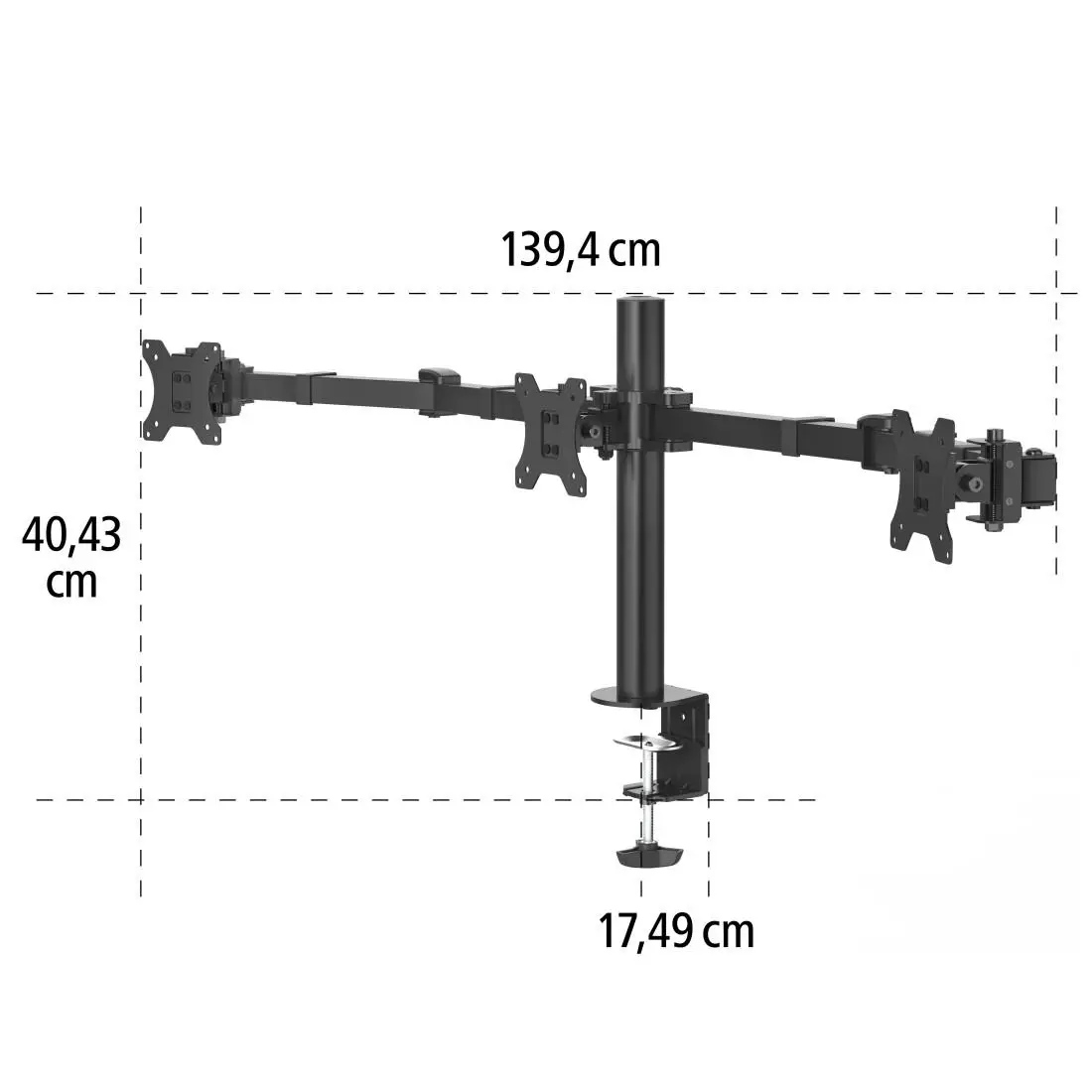 Suport pentru monitor HAMA, 3 monitoare, 13" - 27", 118495 - image 13