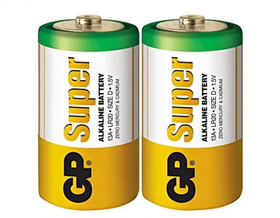 Αλκαλική μπαταρία GP SUPER LR20, 2 τεμ. στη συσκευασία / shrink, 1.5V GP-BA-13A21-S2