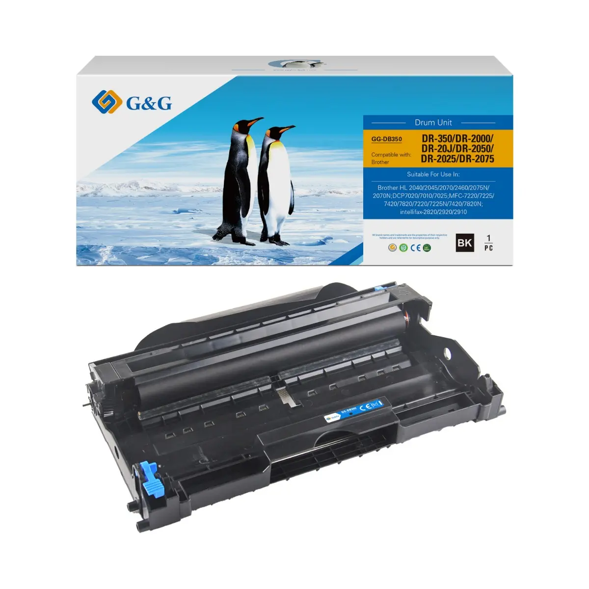 БАРАБАННА КАСЕТА ЗА BROTHER HL 2030/2040/2070N/DCP 7010/7025/MFC 7420/7820N - DR2000 (DR-2000) - Black - DRUM UNIT - PN NT-D0350/NT-DB350 - G&G
