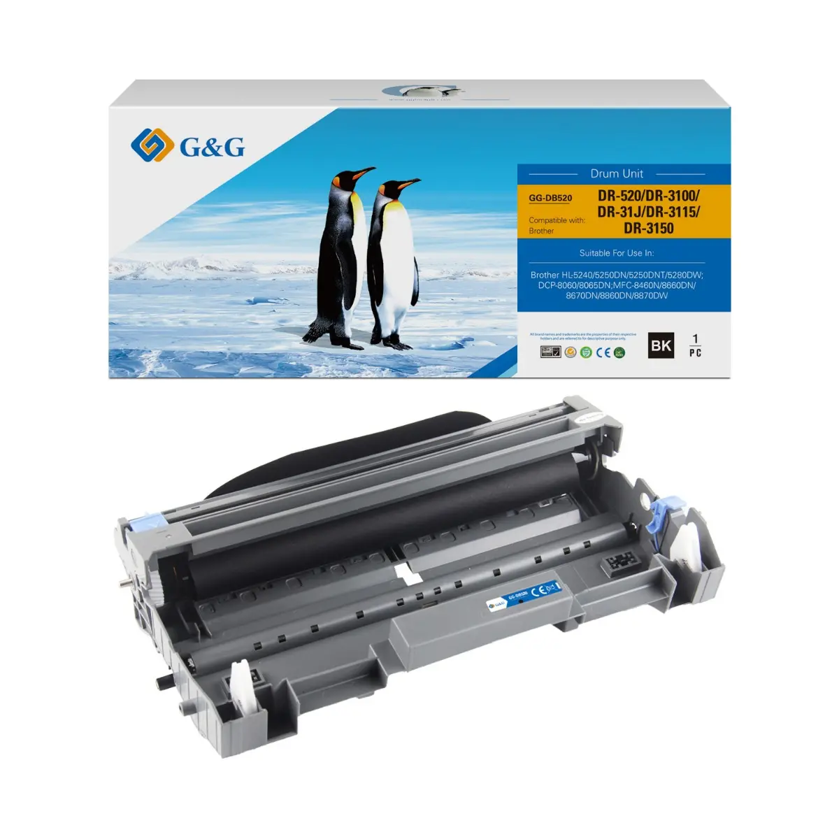 БАРАБАННА КАСЕТА ЗА BROTHER HL 5240/5250/5270/5280/MFC 8460DN/8860DN - DR3100 (DR-3100) - Black - DRUM UNIT - PN NT-D0520/NT-DB520 - G&G