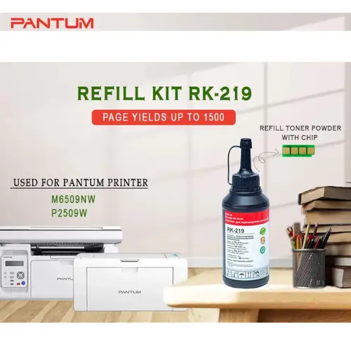 КОМПЛЕКТ ЗА РЕЦИКЛИРАНЕ НА КАСЕТИ PD-219 (PD219) ЗА PANTUM P2509/P2509W/M6509/M6509NW/M6559N/M6559NW/M6609NW - 1 БРОЙ ТОНЕР БУТИЛКА + 1 БРОЙ ЧИП - PN RK-219 (RK219) - image 4