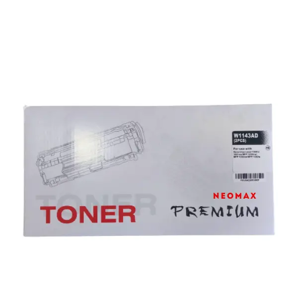 Σετ 2 κασετών για HP NEVERSTOP Laser 1000/MFP 1200 - Μαύρο - Διπλή συσκευασία - /103AD/ - W1103AD - PN HT-W1143AD - NEOMAX