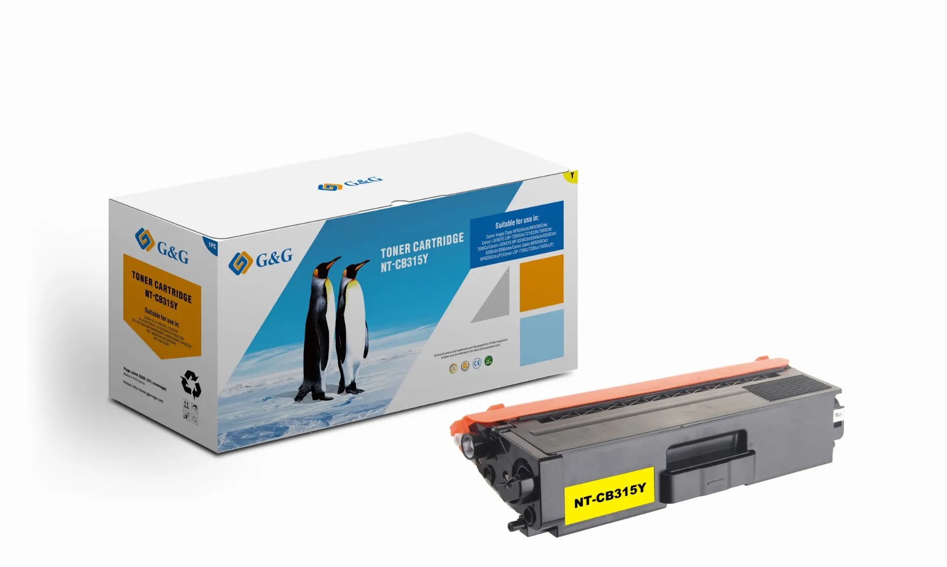 Καθολική κασέτα τόνερ για BROTHER HL 4150/4170/4570CDW/MFC 9460CDN/9560/9970 - TN320Y (TN-320Y)/TN325Y (TN-325Y) - Κίτρινο - PN NT-CB315Y - G&G