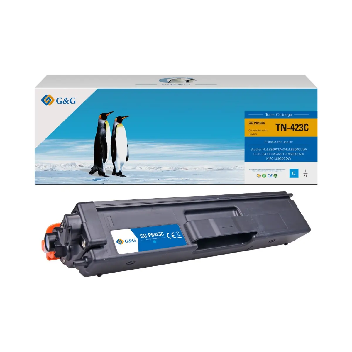 КАСЕТА ЗА BROTHER HL 8260CDW/8360CDW/DCP L8410CDW/MFC L8690CDW/L8900CDW - Cyan - TN423C (TN-423C) - PN NT-CB423C - G&G