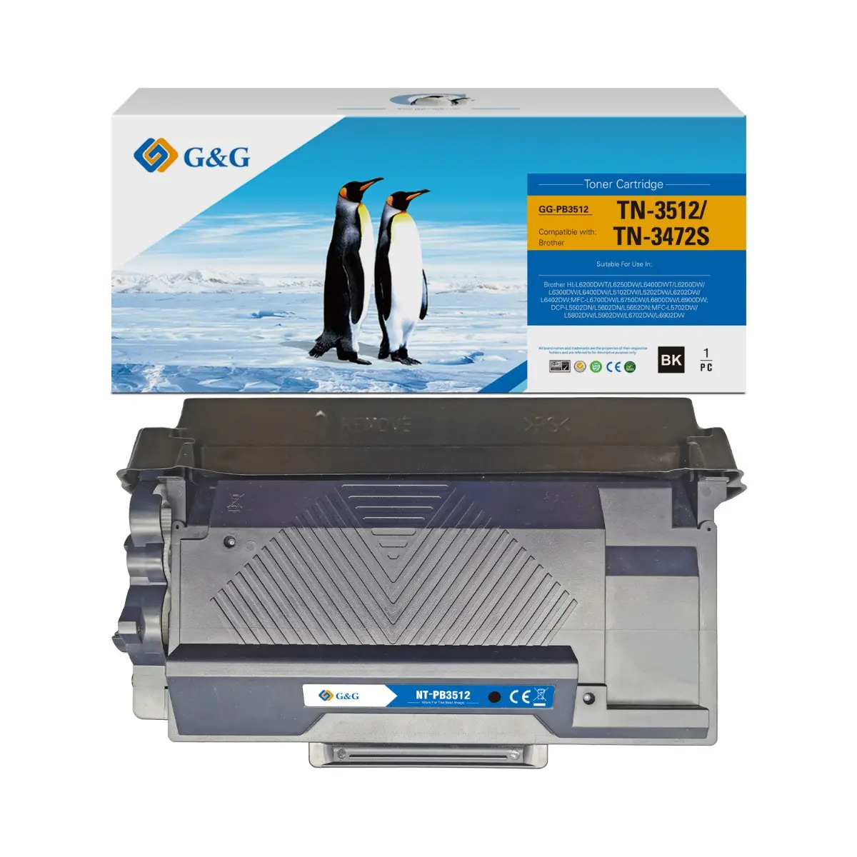 КАСЕТА ЗА BROTHER HL L6250/L6300/L6400/DCP L6600/MFC L6800/L6900 - TN3512 (TN-3512) - Black - PN NT-PB3512 - G&G