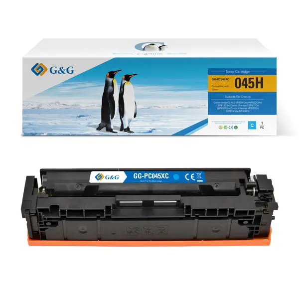 CARTUȘ PENTRU CANON ImageCLASS LBP612Cdw/MF632Cdw/MF633Cdw/MF634Cdw - 1245C002AA - CAPACITATE MARE - CRG045HC (CRG-045HC) - Cyan - PN NT-PC045XC - G&G