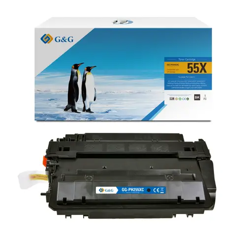 ΚΑΣΕΤΑ ΓΙΑ HP Laserjet P3015 - ΥΨΗΛΗΣ ΧΩΡΗΤΙΚΟΤΗΤΑΣ - Μαύρο - /55X/ - CE255X - ΜΕ ΤΣΙΠ - PN NT-C0255XC/NT-CH255XC/NT-PH255XC - G&G - 1
