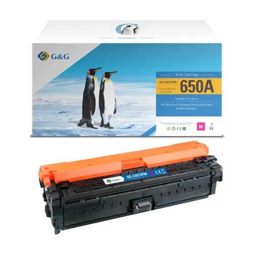 Тонер касета, G&G NT-CH273FM, Magenta – съвместима с HP CE273A (650A), Color LaserJet CP5520/CP5525