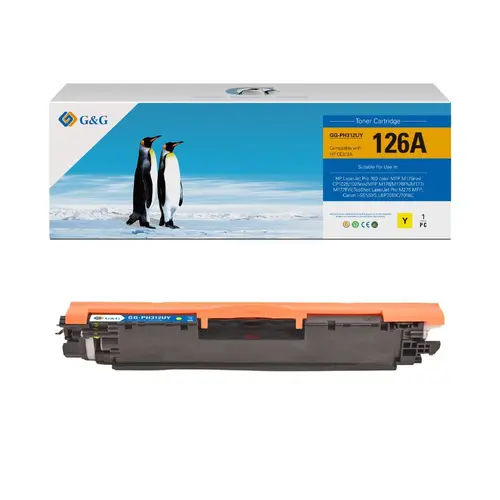 CARTUȘ UNIVERSAL PENTRU HP Color Laserjet CP1025/CP1025NW - Galben - /126A/ - CRG-729Y (CRG729Y) / CE312A - PN NT-CH312FY/NT-CH312Y - G&G - 1