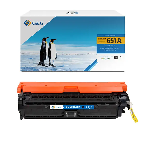 Κασέτα τόνερ, G&G NT-CH340FBK, Μαύρο – συμβατή με HP CE340A (651A), LaserJet Enterprise 700 Color/MFP M775 series