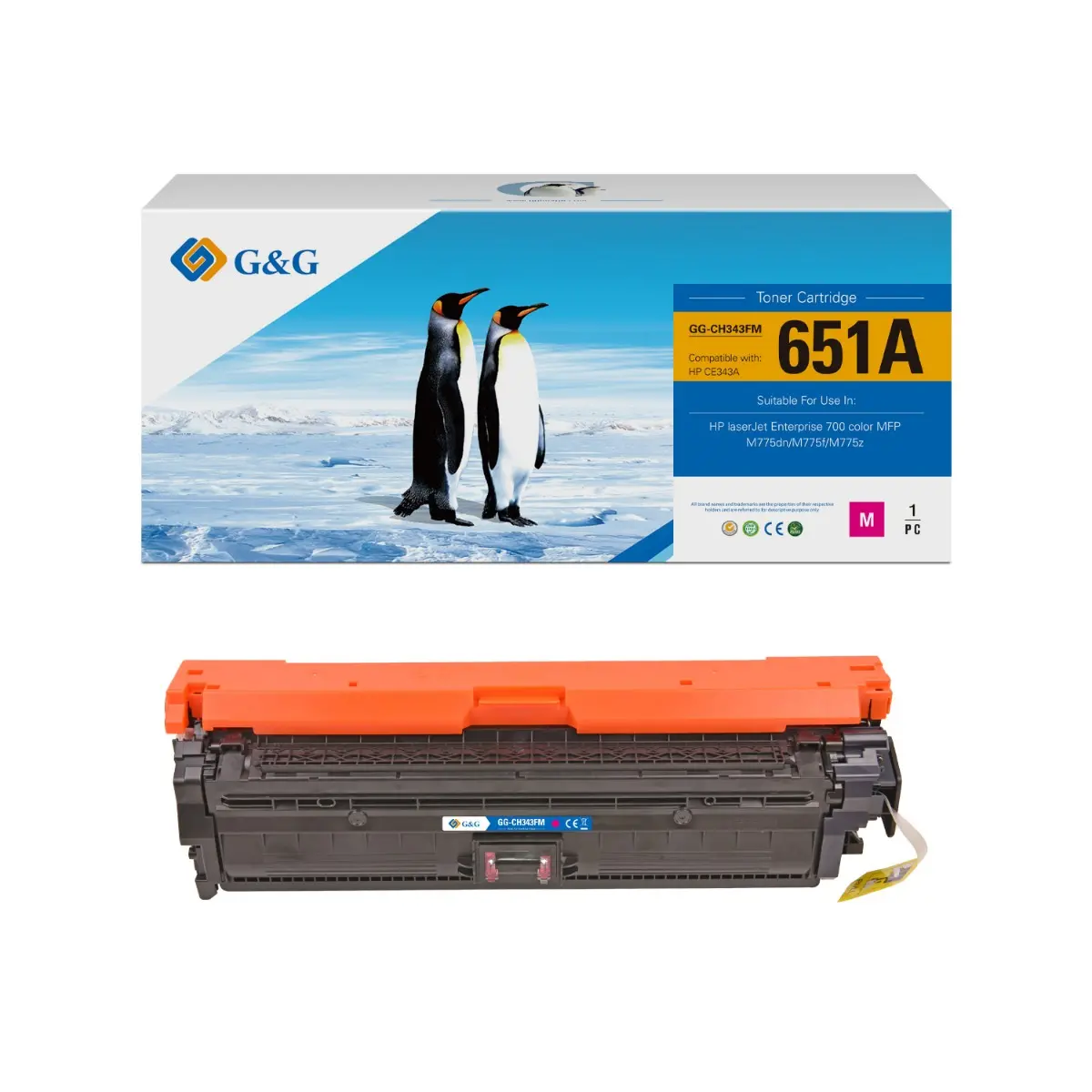 КАСЕТА ЗА HP LaserJet Enterpise 700 Color/MFP M775 Series - /651A/ - Magenta - CE343A - PN NT-CH343FM - G&G