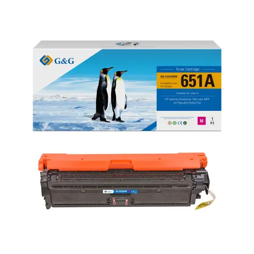 Cartuș toner, G&G NT-CH343FM, Magenta – compatibil cu HP CE343A (651A), LaserJet Enterprise 700 Color/MFP M775 series - 1