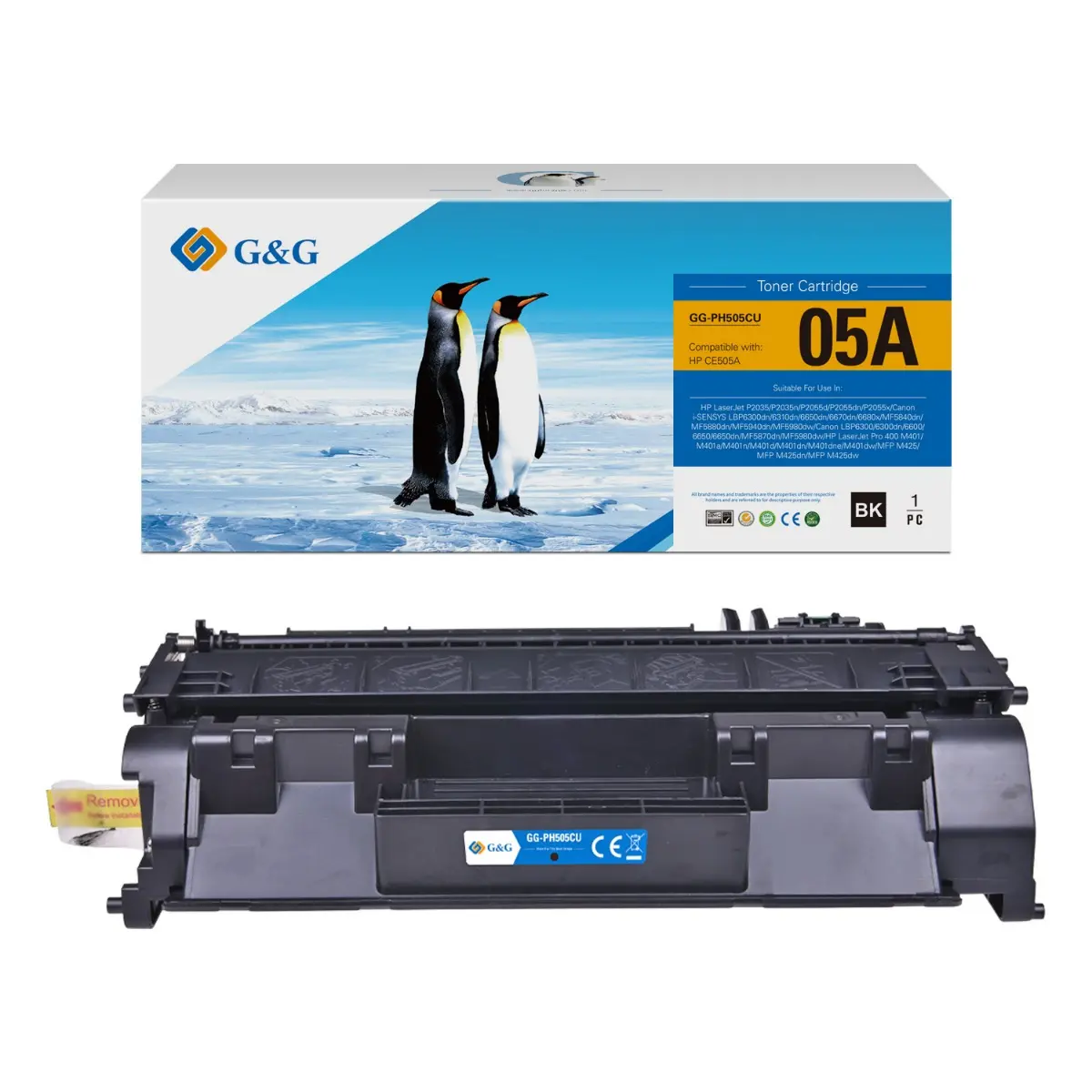 УНИВЕРСАЛНА КАСЕТА ЗА HP Laserjet P2035/P2055/Pro 400 M401/CANON LPB 6300/6310/6600/6650/6670 - CRG-719 (CRG719)/CE505A/CF280A - Black - PN NT-PH505CU - G&G