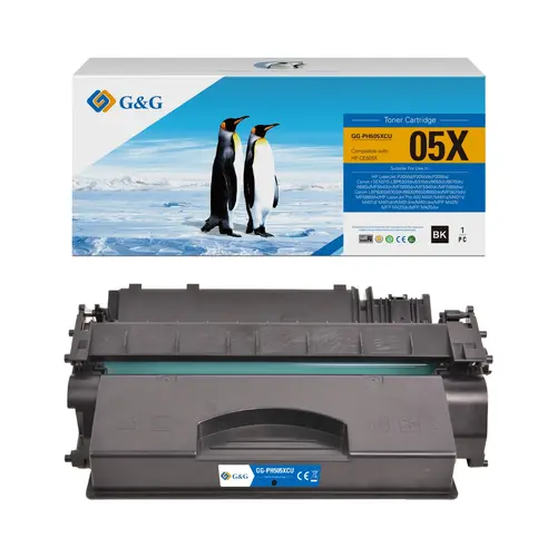 Тонер касета, G&G NT-PH505XCU, универсална, висок капацитет, Black – съвместима с HP CE505X/CF280X и Canon CRG-719H (CRG719H), CR3480B002AA, LaserJet P2055/Pro 400/M401, LPB 6300/6310/6600/6650/6670