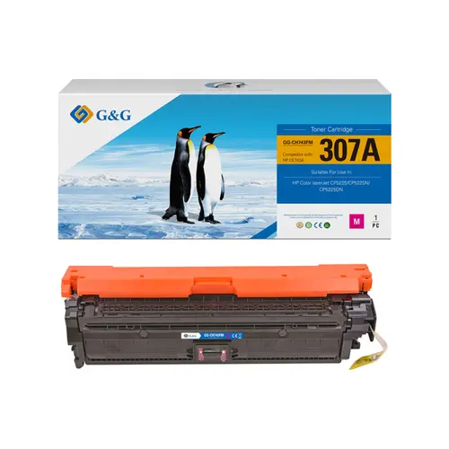 Cartuș toner, G&G NT-CH743FM, Magenta – compatibil cu HP CE743A (307A), Color LaserJet CP 5225/5225n/5225dn - 1