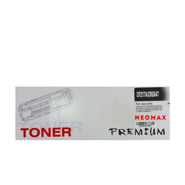 Cartuș toner, NEOMAX, universal, cu cip, Negru – compatibil cu HP CF217A (17A) și CRG-047 (CRG047), LaserJet Pro M102/MFP M130fn/M130fw/M130nw/M130a