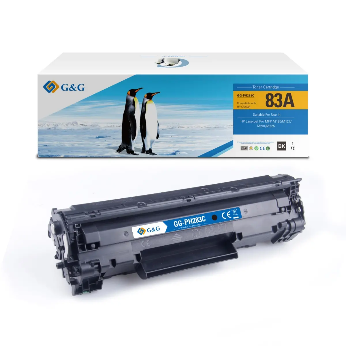 ΚΑΣΕΤΑ ΓΙΑ HP Laserjet Pro M201/MFP M125/MFP M127/MFP M225 - Μαύρο - /83A/ - CF283A - PN CH283C/NT-PH283C - G&G