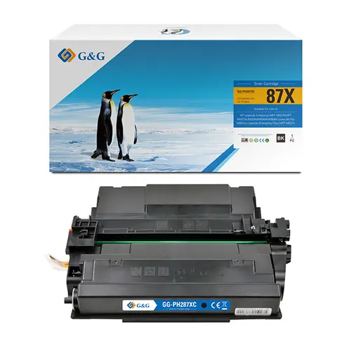 ΚΑΣΕΤΑ ΓΙΑ HP LaserJet Pro M506N/M506DN/M506X - ΜΕΓΑΛΗ ΧΩΡΗΤΙΚΟΤΗΤΑ - ΜΕ ΤΣΙΠ - /87X/ - CF287X - Μαύρο - PN NT-PH287XC - G&G - 1
